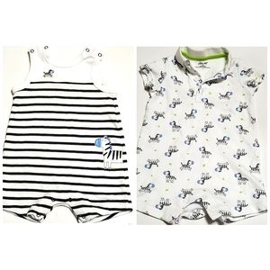 25  Little Me (2) Rompers 3 Months